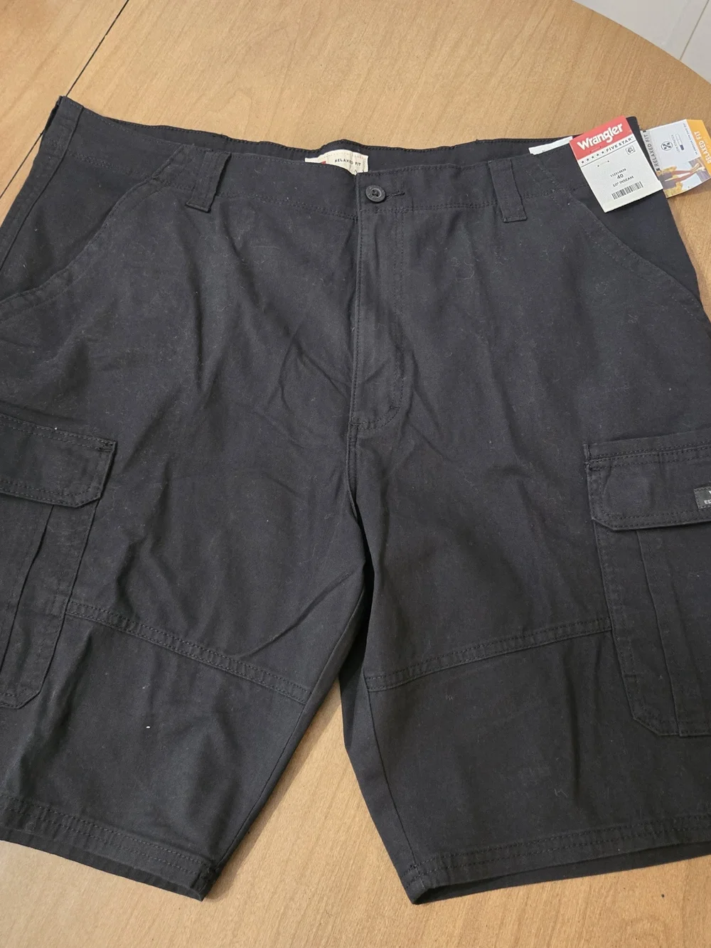 Wrangler Black Cargo Shorts for Men